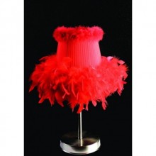 Kaz Tüylü Masa Lambası - Kırmızı