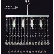 Sıralı Dörtlü Kristal Taşlı Modern Dikdörtgen Avize