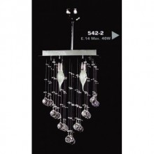 Kristal Taşlı V dizimli İkili Modern Avize