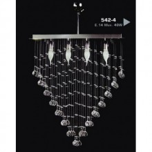 Kristal Taşlı V dizimli Dörtlü Modern Avize