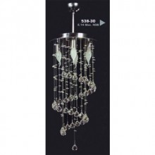 Helezon Üçlü Kristal Taşlı Plafonyer Avize