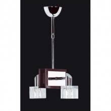 Rodos 2'li Kristal Camlı Ahşaplı Modern Sarkıt Avize