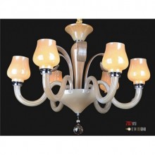 6 'lı Kahverengi Cam kollu Avize