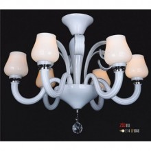 6 'lı Beyaz Cam kollu Avize