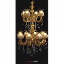 Üzüm 8+4 Kollu Kristal Taşlı ve Camlı Avize