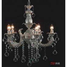 Üzüm 5 Kollu Kristal Taşlı ve Gümüş Renkli Avize