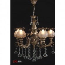 Üzüm 5 Kollu Kristal Taşlı ve Camlı Eskitme Avize