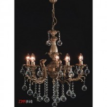 Üzüm 5 Kollu Kristal Taşlı Eskitme Avize