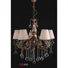 Üzüm 5 Kollu Kristal Taşlı ve Şapkalı Eskitme Avize