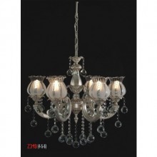 Hürrem 5 Kollu Kristal Taşlı ve Camlı Gümüş Renkli Avize