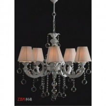 Hürrem 5 Kollu Kristal Taşlı ve Şapkalı Beyaz Renkli Avize