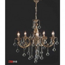 Üzüm 5 Kollu Kristal Taşlı Eskitme Avize