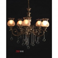 B.Kuğu 5 Kollu Kristal Taşlı ve Camlı Ahşaplı Avize