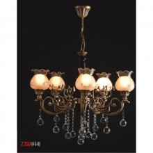 B.Kuğu 5 Kollu Kristal Taşlı ve Camlı Eskitme Avize