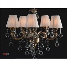 Kobra 5 Kollu Kristal Taşlı ve Şapkalı Eskitme Avize