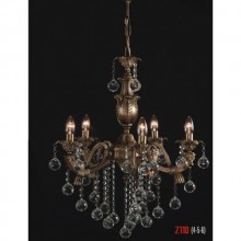 Şelale 5 Kollu Kristal Taşlı Eskitme Avize