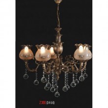 Destina 5 Kollu Kristal Taşlı Camlı Eskitme Avize