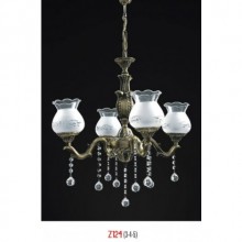 Bera 4 Kollu Kristal Taşlı ve Camlı Eskitme Avize