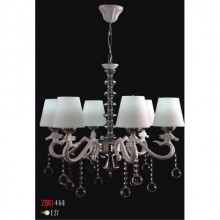 Atbaşı Figürlü 6 Kollu Camlı Beyaz Renkli Avize