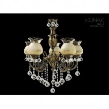 Konak 5 Kollu Kristal Taşlı Eskitme Avize