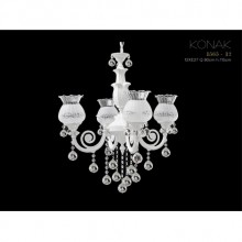 Konak 4 Kollu Kristal Taşlı Beyaz Avize