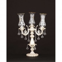 Zambak 3´lü Şamdan ( beyaz)