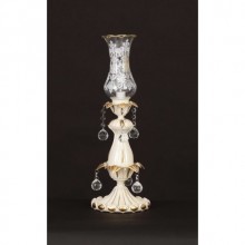 Zambak Tekli Şamdan (Yaldız-Beyaz)