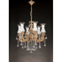 Üzüm 6 Kollu Kristal Taşlı Avize