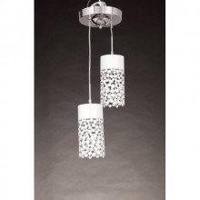 Boncuk 2´li Dekoratif Beyaz Çerçeveli Sarkıt Avize