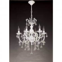 Havuzlu 6 Kollu Kristal Taşlı Beyaz Renkli Avize