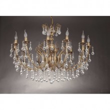 Havuzlu 12 Kollu Kristal Taşlı Eskitme Avize