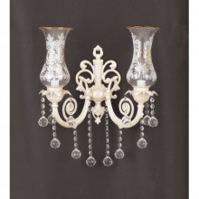 Zambak 2´li Kristal Taşlı Aplik ( Yaldız - Beyaz )