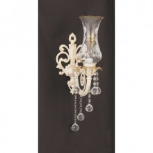 Zambak Tekli Kristal Taşlı Aplik ( Yaldız - Beyaz )