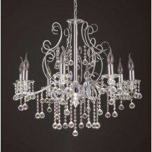 Bella Kristal Taşlı Sekizli Krom Avize