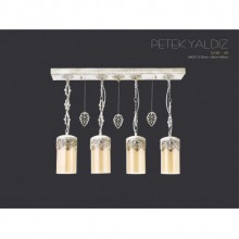 Petek Yaldız Sıralı 4´lü Sarkıt (Yaldız-Beyaz)