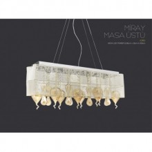 Miray Masa Üstü 4´lü ve Ledli Avize (Beyaz)