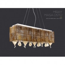 Miray Masa Üstü 4´lü ve Ledli Avize (Bal)