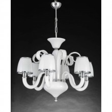 Eftelya 6´lı Cam Kollu Avize (Beyaz)