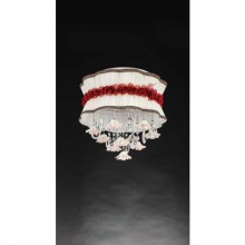 Oryantal 4Lü Abajurlu Avize (Kırmızı-Beyaz)