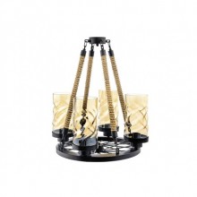 Sıla Çemberli 4´lü Siyah Avize (Bal)