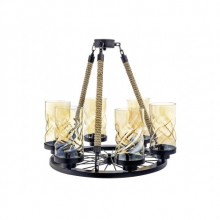 Sıla Çemberli 6´li Siyah Avize (Bal)