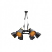 Melek Çemberli 6lı Avize (Siyah)