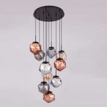 Çoklu Balon 10´lu Cam Sarkıt (Bakır Füme Bal Krom - Karışık Renkler)