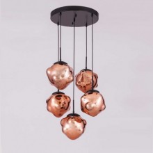 Çoklu Balon 4+1 Cam Sarkıt (Bakır - Karışık Renkler)