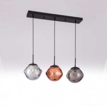 Balon Sıralı 3´lü Cam Sarkıt (Bakır Krom Füme)