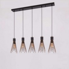 Çubuk Sıralı 5´li Avize (Sarı-Siyah)