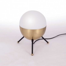 Top Sıvamalı Bakır Lak Masa Lambası (Beyaz)