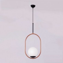 Kardelen Oval Büyük Tekli Top Camlı Sarkıt (Beyaz)