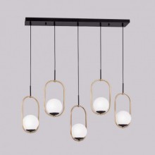 Kardelen Oval Sıralı 5´li Top Camlı Sarkıt (Beyaz)