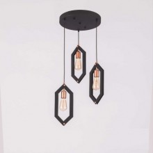 Altıgen 3´lü Sarkıt (Siyah)